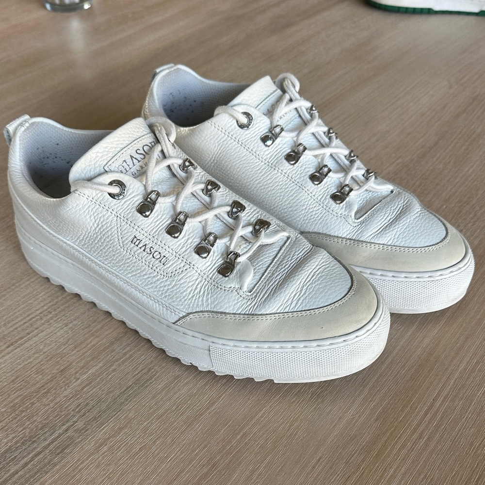 White Leather Sneakers by PIA SUI